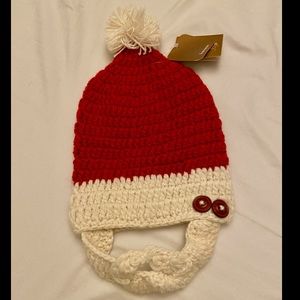 NWT Francesca’s Baby Toddler Santa Crochet Hat with Beard